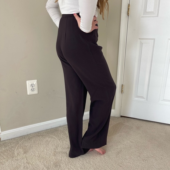 MaxMara Brown Wide Leg Trouser Size 2 - Picture 4 of 9